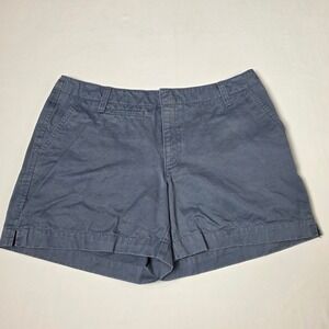 Old Navy Chino Shorts Womens 8 Blue Gray Cotton Flat Front Casual Utility